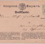 Bayern - Windsheim 15/6 viol. 22mm-K1 (Typ 17II) 2 Kr. Ganzsache 1873