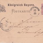 Bayern - Grosslangheim 10/10 22mm-K1 5 Pfg. Ganzsache n. Bamberg 1883