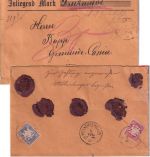 Bayern - 10+20 Pfg. Wappen Wertbrief Obernburg - Mönchberg 1898
