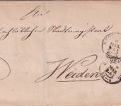 Bayern - 3 Kr. Quadrat Brief oMR 418 Regensburg - Weiden (Aush.stpl.) 1862