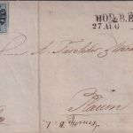 Bayern/Sachsen - 3 Kr. Quadrat Brief gMR 211 L2 Hof B.E. - Plauen (1859)