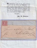 Bayern - 1 Kr. Quadrat rosa Drucksache L2 Augsburg 5. MAI (1856 ?) n. Mühldorf