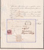 Bayern - 1 Kr. Quadrat rosa Drucksache/Traueranzeige gMR 93 Dürkheim 22/4 (1862)