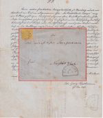 Bayern - 1 Kr. Quadrat gelb Drucksache oMR 114 Erlangen 3/9 - Neustadt a/S 1863