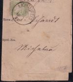 Bayern - 1 Kr. Wappen gez. Frachtgutbenachrichtigung/Nachbarort Lichtenfels 1871