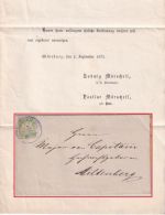 Bayern - 1 Kr. Wappen gez. Drucksache viol. K1 Würzburg Stadt 3/9 (1873)