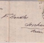 Bayern/Baden - 1 Kr. Wappen gez. Drucksache K1 Lindau - Stockach 1871