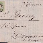 Bayern - 1 Kr. Wappen gez. Drucksache OPA Augsburg 20. OCT 1871 - Dietmannsried