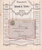Bayern - 1 Kr. Wappen gez. Drucksache OPA Augsburg 20. OCT 1871 - Dietmannsried