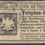 Bayern - 20 Pfg. Telefonbillet gezähnt K1 Bamberg 1902