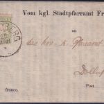 Bayern - 1 Kr. Wappen gez. Drucksache K1 Friedberg 26. MAR - Dollnstein 1874