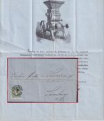 Bayern - 1 Kr. Wappen geschn. Drucksache OPA Augsburg 26. MAI 1868 - Sünching