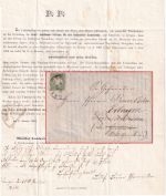 Bayern - 1 Kr. Wappen geschn. Drucksache HKS Bayreuth 22/1 - Pommelsbrunn 1868