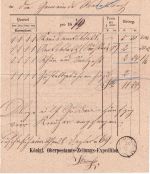 Bayern - Bischofsheim schwarzer Zier-K1 Typ 18 2 versch. Zeitungs-Konten 1868/69