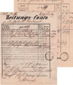 Bayern - Bischofsheim schwarzer Zier-K1 Typ 18 2 versch. Zeitungs-Konten 1868/69