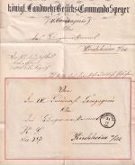 Bayern - Frankenthal 24/12 schwarzer Zier-K1 Typ 18a Militariabrief 1868 Inhalt!
