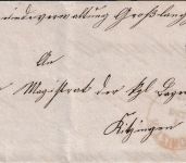 Bayern - Grosslangheim 7/12 schwarzer Zier-K1 Typ 18a Dienstbrief 1870