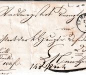Bayern - Kempten 22/6 schwarzer Zier-K1 Typ 18aI Fahrpostbrief (Wert) 1868