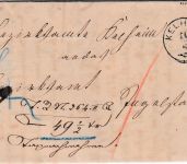 Bayern - Kelheim 10/6 schwarzer Zier-K1 Typ 18a Fahrpostbrief (Nachnahme) 1868