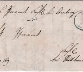 Bayern - Kastl 30/3 blauer Zier-K1 Typ 18a Dienstbrief n. Kastl b. Kemnath 1872