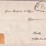 Bayern - 1 Kr. Quadrat gelb Drucksache/Verlobungsanzeige oMR 114 Erlangen 1864