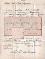 Bayern - oMR 618 + HKS Unterrösslau 6/1 (1865) Dienstbrief n. Marktleuthen
