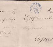 Bayern - Bamberg 12 DEC 1872 viol. OPA-Stpl. portofreie Geldsendung n. Gefrees