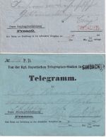 Bayern - Simbach a/I. schwarzer/roter L1 2 Telegrammumschläge (1x Express !!)