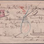 Bayern - 3 Kr. Wappen geschn. Chargebrief HKS Friedberg 7/9 München - Nachporto