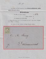 Bayern - 1 Kr. Wappen gez. Drucksache Federzug-Entwertung (Kaufbeuren) 1874