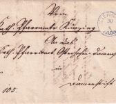 Bayern - Osterhofen 30/8 viol. Zier-K1 Typ 18b Dienstbrief Künzing 1872