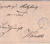 Bayern - Poppenhausen 5/5 viol. kl. K1 Typ 17S Dienstbrief Kützberg Werneck 1873