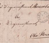 Bayern - Ramstein 9/2 schwarze Sondertype Dienstbrief Miesenbach 1874