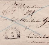 Bayern - 3 Kr. Quadrat rot Chargebrief oMR 155 Germersheim 23/10 - Landshut 1866