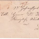 Bayern - 3 Kr Quadrat rot Chargebrief gMR 142 Frontenhausen 30/1 - Landshut 1864