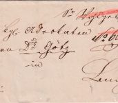 Bayern - 3 Kr Quadrat rot Chargebrief gMR 2 Abensberg 27/5 - Landshut 1868