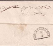 Bayern - 6 Kr. Quadrat blau Oberrrand Extremverschnitt Brief gMR 545 Vilshofen