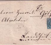 Bayern - 6 Kr. Quadrat blau Brief gMR 314 (Miesbach) - Landshut 29.1.1867