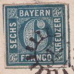 Bayern - 6 Kr Quadrat blau Trauerbrief gMR 312 Mengkofen 19/6 - Waldsassen