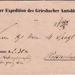 Bayern - Vilshofen 25/1 viol. Zier-K1 Typ 18a Nachnahmebrief n. Rotthalmünster