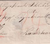 Bayern - Vilsbiburg 27/1 schwarzer Zier-K1 Typ 18a Geldbrief n. Landshut 1869