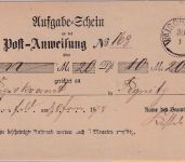 Bayern - Waischenfeld 30/1 schwarzer kl. K1 Typ 17 Aufgabeschein Postanw. 1878