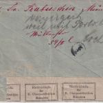 Bayern - 3 Pfg. Luitpold Drucksache München - FFM 1911 Rückbriefstelle München