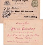 Bayern - 3 Pfg. Rauten Ganzsache Zudruck Blumenausstellung München 1889