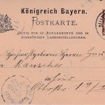 Bayern - 3 Pfg. Rauten Ganzsache Zudruck Geographische Gesellschaft München 1893