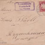 Bayern - Theinfeld T. Thundorf Posthilfsstelle Ra3 Brief n. Ruppershausen 1907