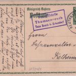 Bayern - Thumsenreuth T. Reuth b. Erbendorf Posthilfsstelle Ra3 Ganzsache 1914