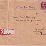 Bayern - Affaltern T. Lauterbrunn Posthilfsstelle Ra3 Einschreibebrief 1919