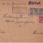 Bayern - Altdorf T. Ebenhofen Posthilfsstelle Ra3 Dienstbrief Biessenhofen 1920