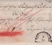 Bayern - 7 Kr. Wappen geschn. Brief oMR 418 Regensburg - Rottenburg 1868